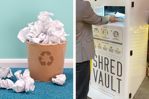 Recycle bin vs. Shred Vault