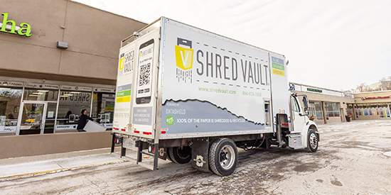 Shred Vault shredding truck