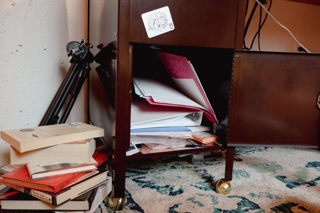 Paper Clutter in Filing Cabinet